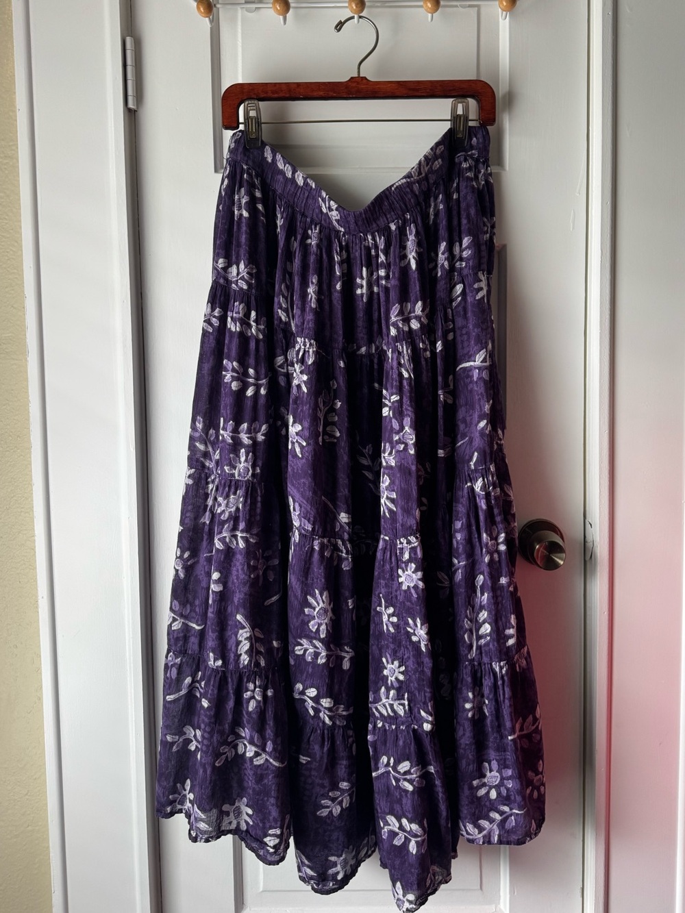 Chico's Floral Tiered Maxi Skirt